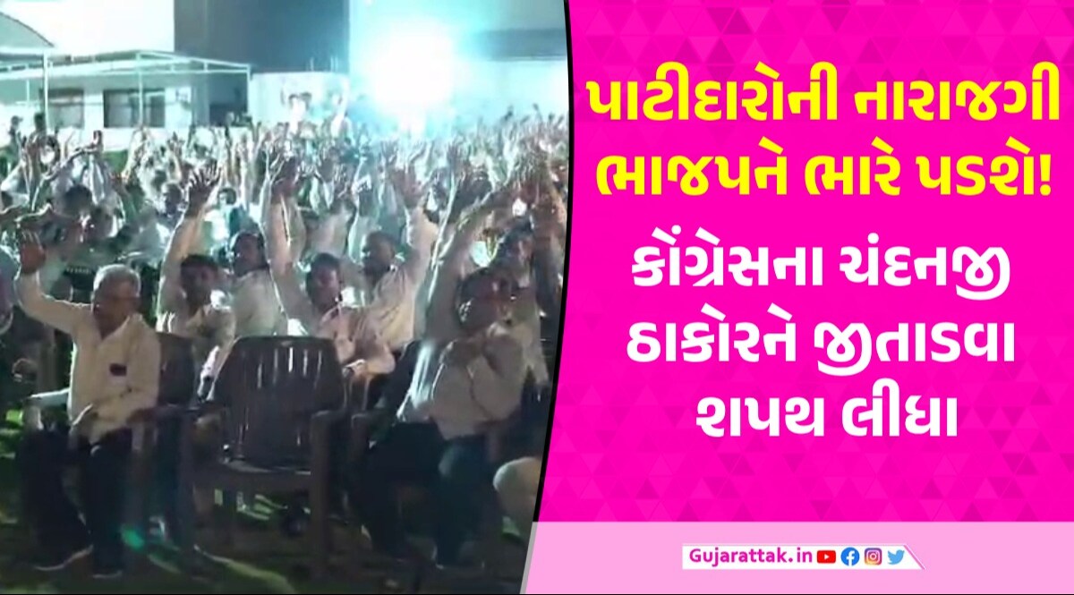 હવે પાટીદાર સમાજ ભાજપથી નારાજ, પાટણમાં BJP ઉમેદવારને હરાવવા પ્રતિજ્ઞા લીધી, Video વાઈરલ Patan Patidar Community