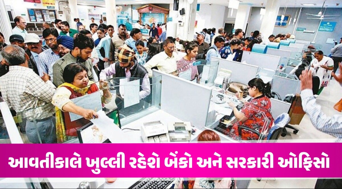 આવતીકાલે રજાના દિવસે ખુલ્લી રહેશે આ બેંકો અને સરકારી ઓફિસો, જુઓ યાદી આવતીકાલે ખુલ્લી રહેશે બેંકો અને સરકારી ઓફિસો