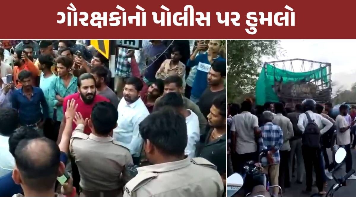 ડીસામાં ગૌશાળાએ જતી ટ્રકો રોકાવીને ગૌરક્ષકોનો પોલીસની ટીમ પર હુમલો, કોલર પકડીને યુનિફોર્મ ફાડ્યા deesa police