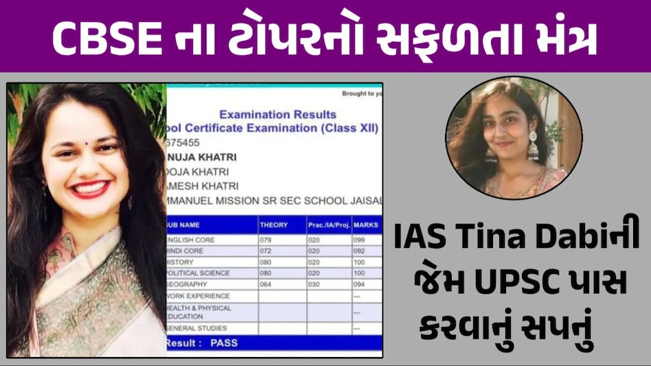 CBSE Board 12th Result topper Marksheet: IAS Tina Dabi ને પ્રેરણા બનાવી તનુજાએ CBSE માં કર્યું કમાલ, જુઓ માર્કશીટ IAS Tina Dabi જેવુ બનવાનું સપનું