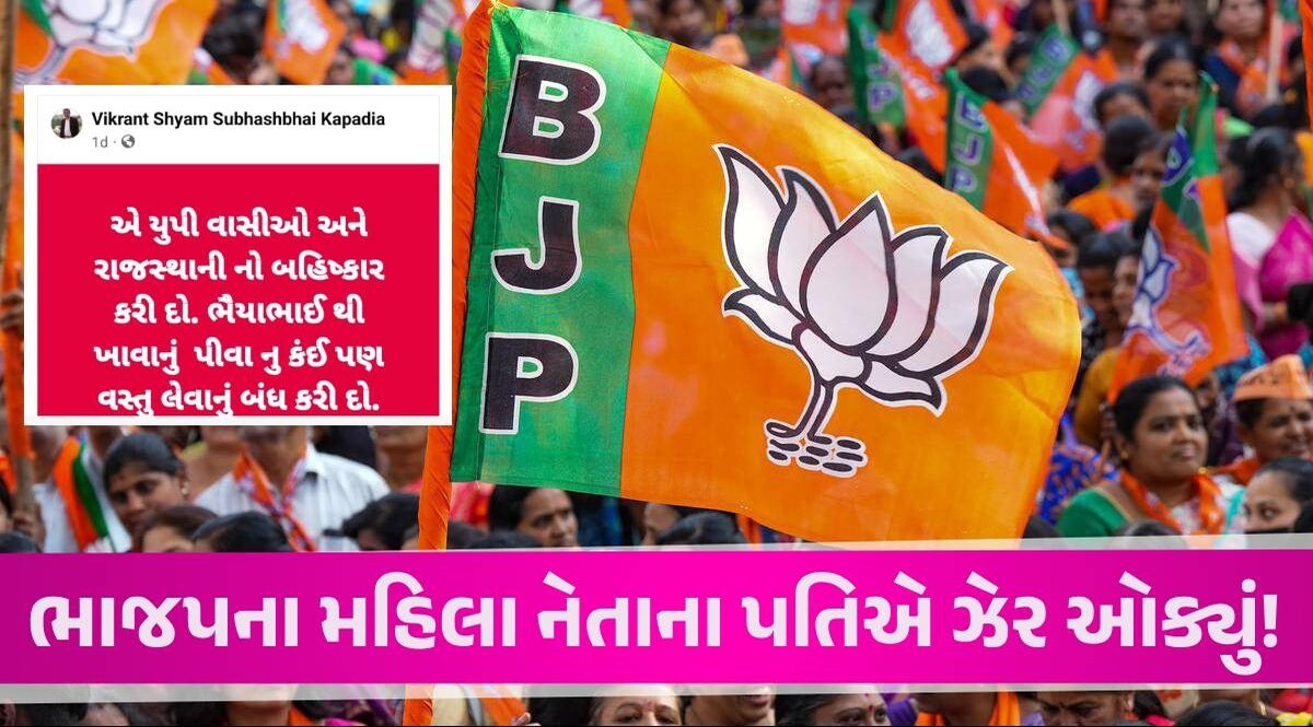 Surat: 'UP-રાજસ્થાનવાળા લોકો પાસેથી વસ્તુ લેવાનું બંધ કરી દો', ભાજપ નેતાના પતિની વિવાદિત પોસ્ટ Surat News
