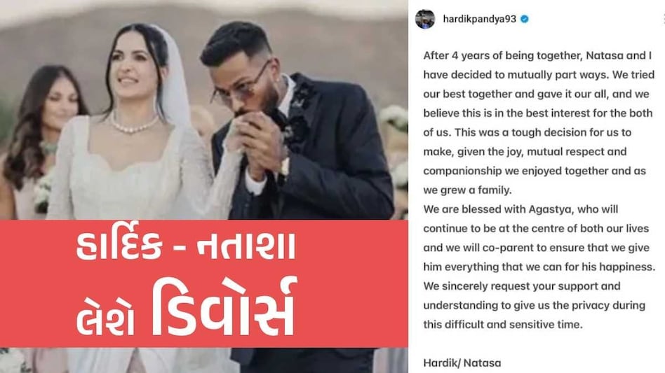 Hardik Pandya Natasa Stankovic Divorce: હાર્દિક અને નતાશાએ લીધા ડિવોર્સ, બન્નેએ સોશિયલ મીડિયાથી કરી પુષ્ટિ Hardik Pandya Natasa Stankovic