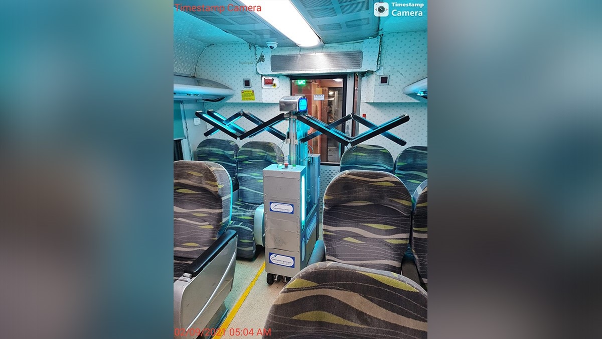 Indian Railways UVC Technology to  Sanities Coaches