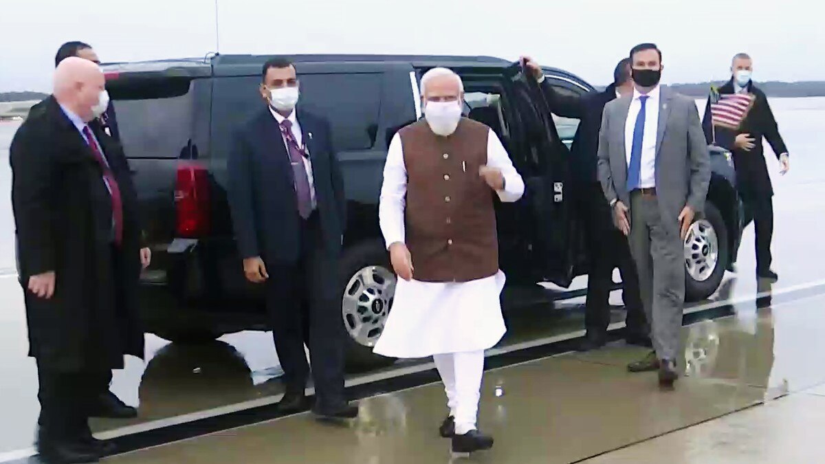 अमेरिका पहुंचने पर पीएम मोदी का जोरदार स्वागत 