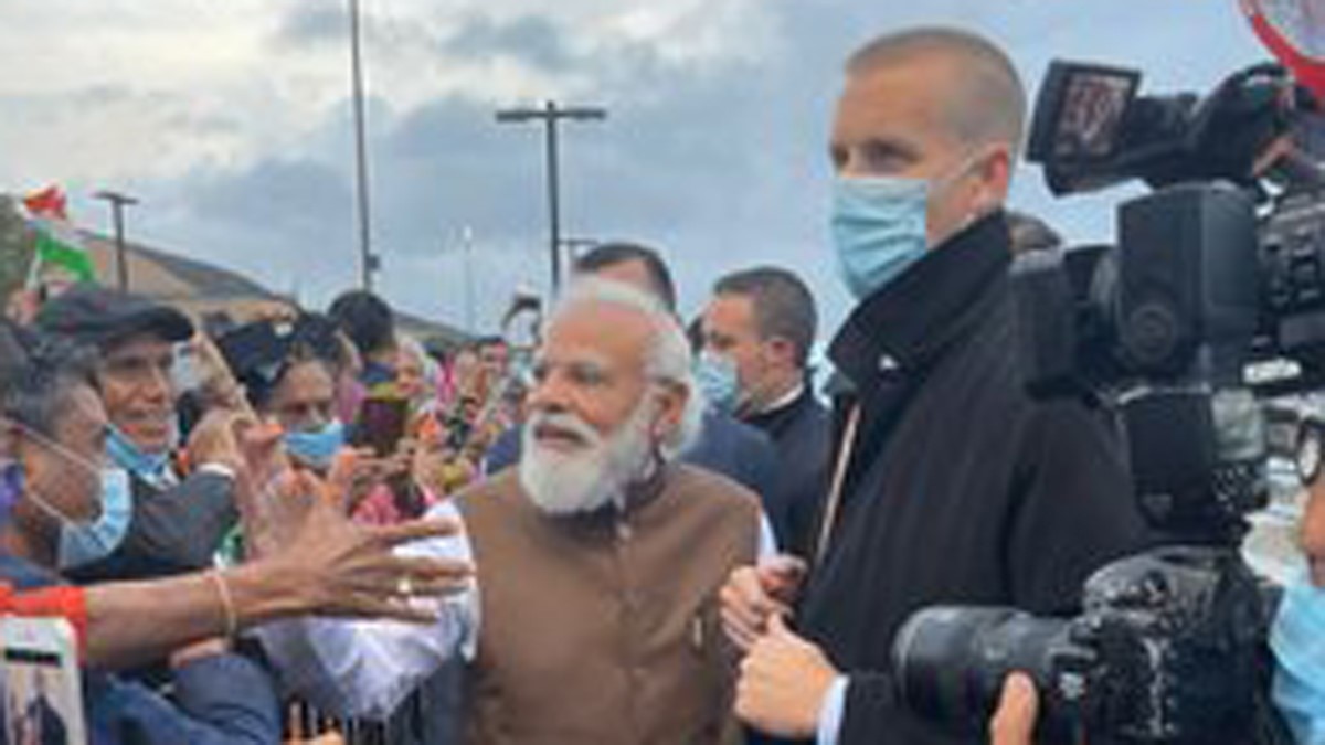 अमेरिका पहुंचने पर पीएम मोदी का जोरदार स्वागत 