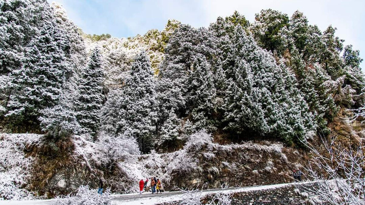 नैनीताल में सीजन की पहली बर्फबारी