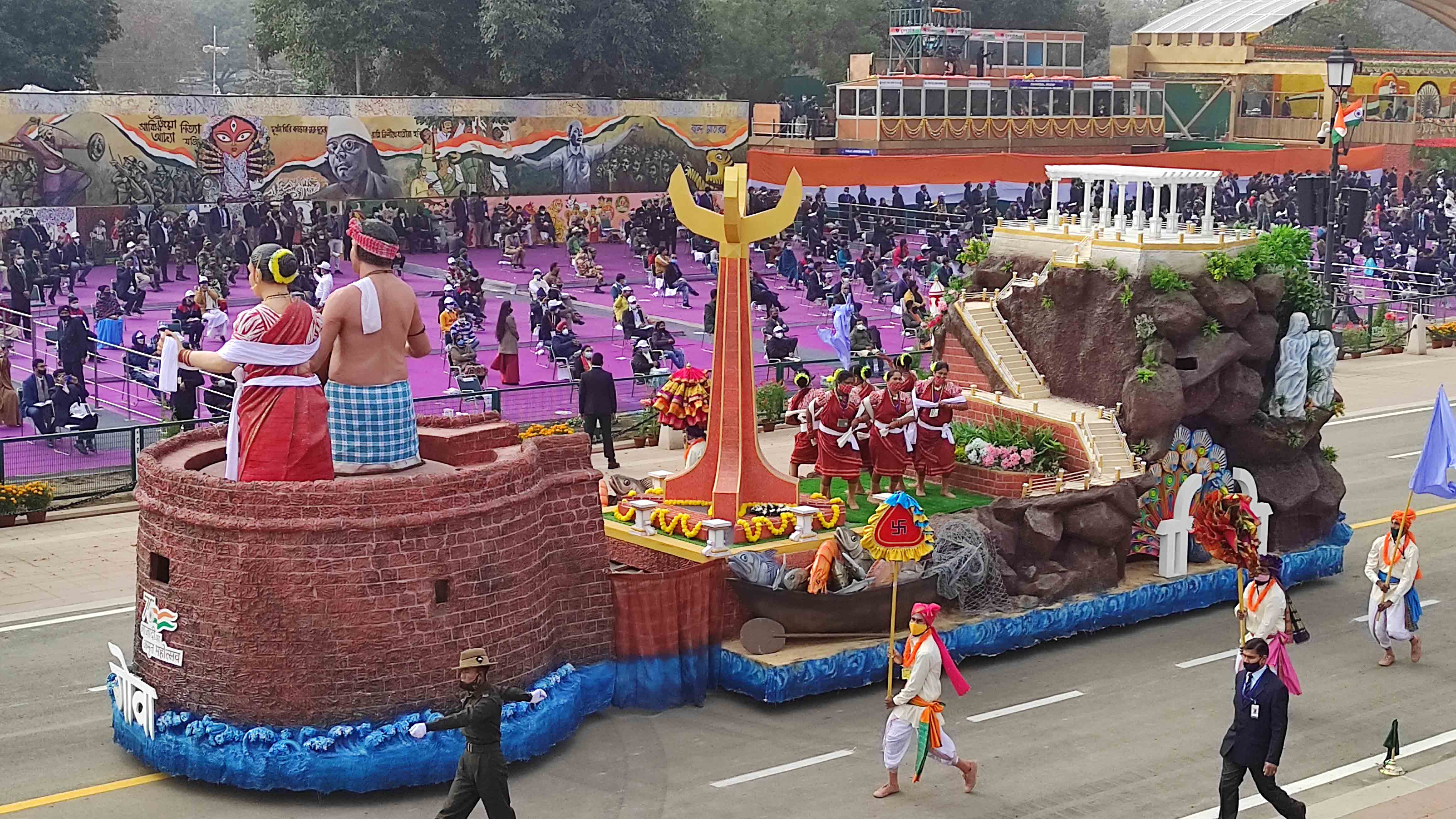 गोवा की झांकी में गोवा की विरासत और ऐतिहासिक धरोहरों को दिखाया गया