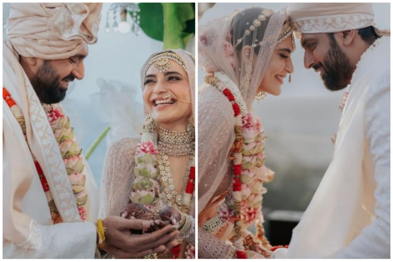 शादी की तस्वीरों में बेहद प्यारे लग रहे हैं करिश्मा-वरुण