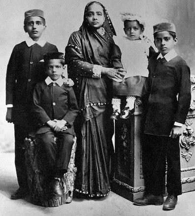 Kasturba Gandhi and her four sons