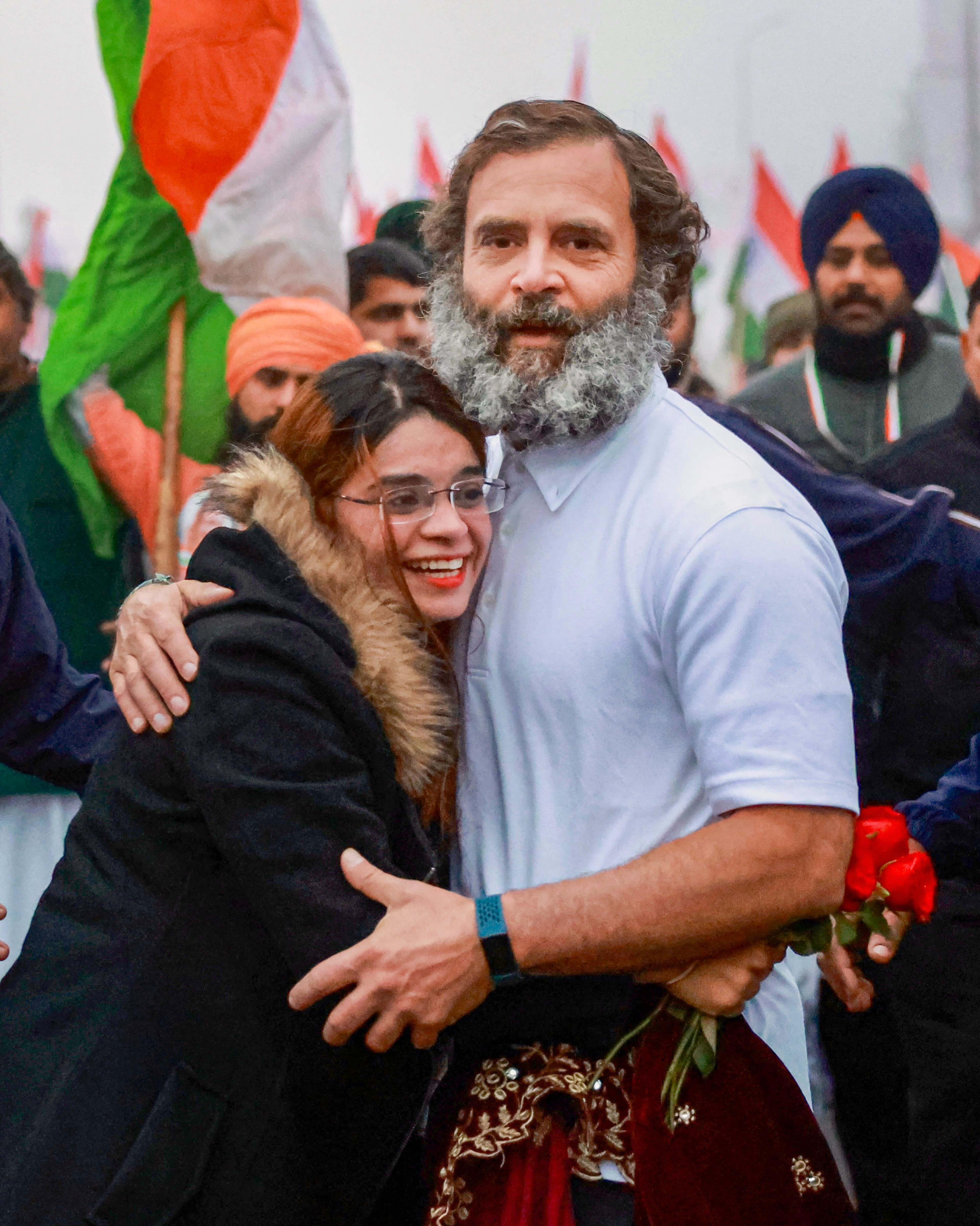 भारत जोड़ो यात्रा के दौरान अंबाला में राहुल गांधी