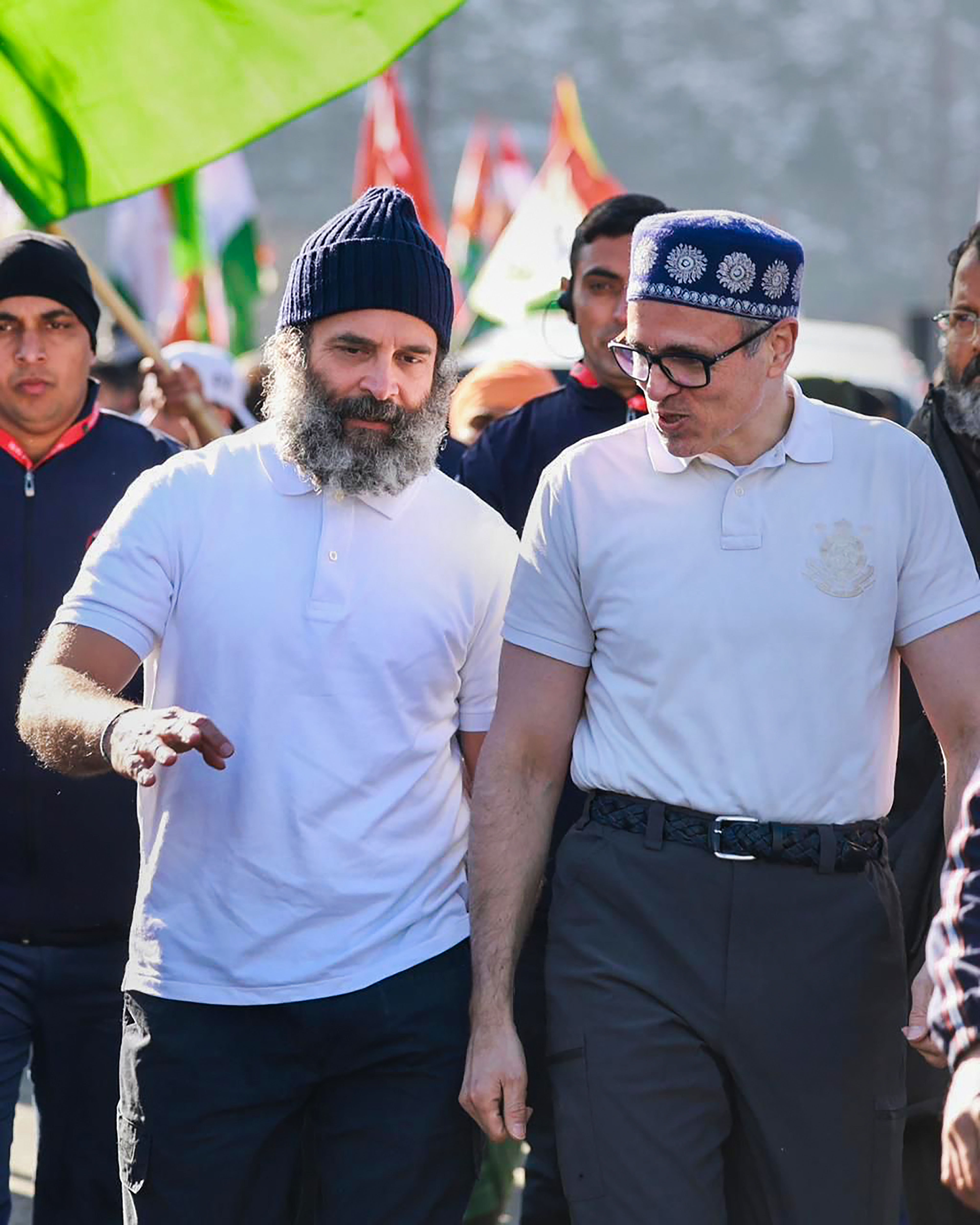 जम्मू-कश्मीर के बनिहाल में भारत जोड़ो यात्रा