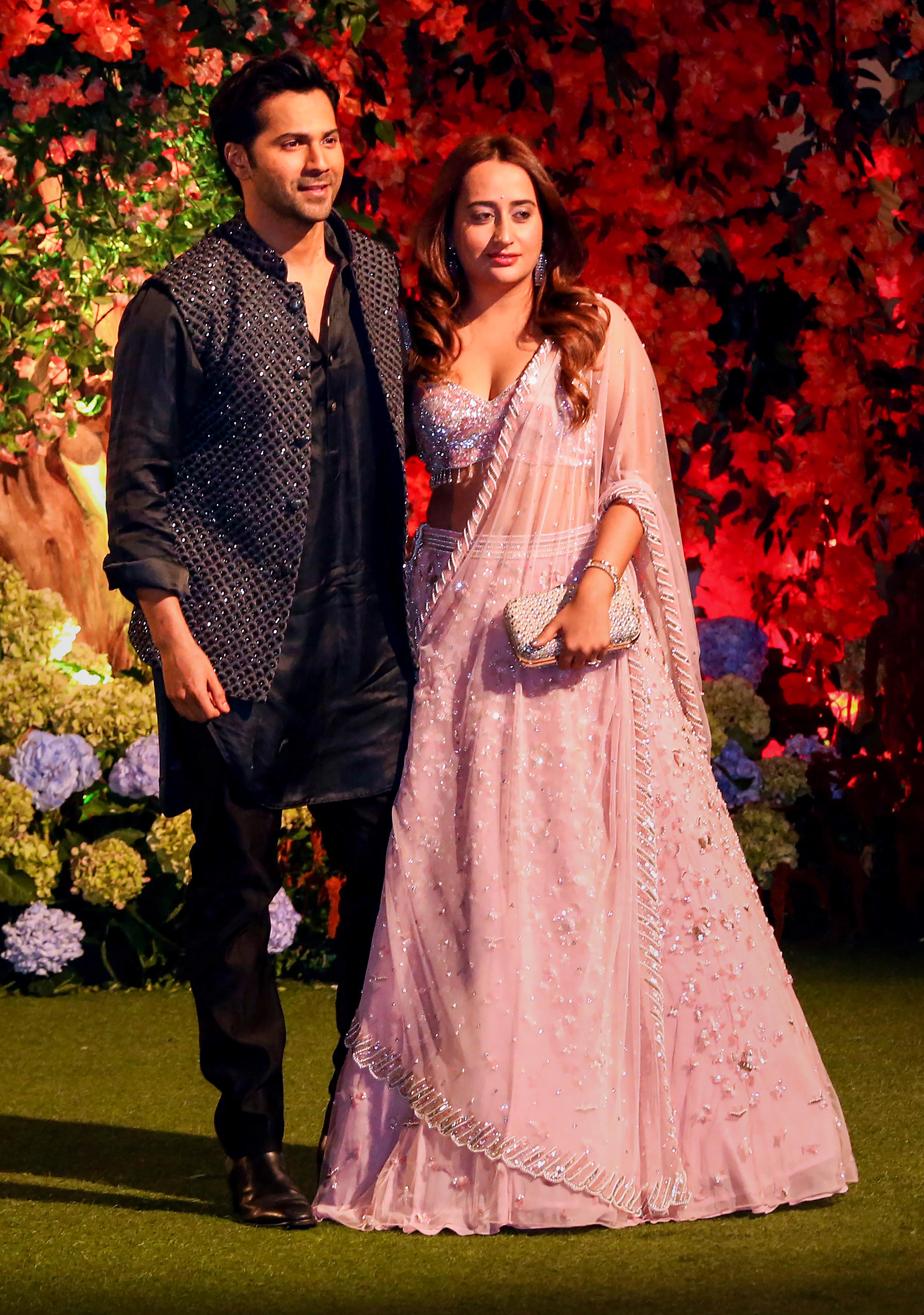 Bollywood actor Varun Dhawan with wife Natasha Dalal 