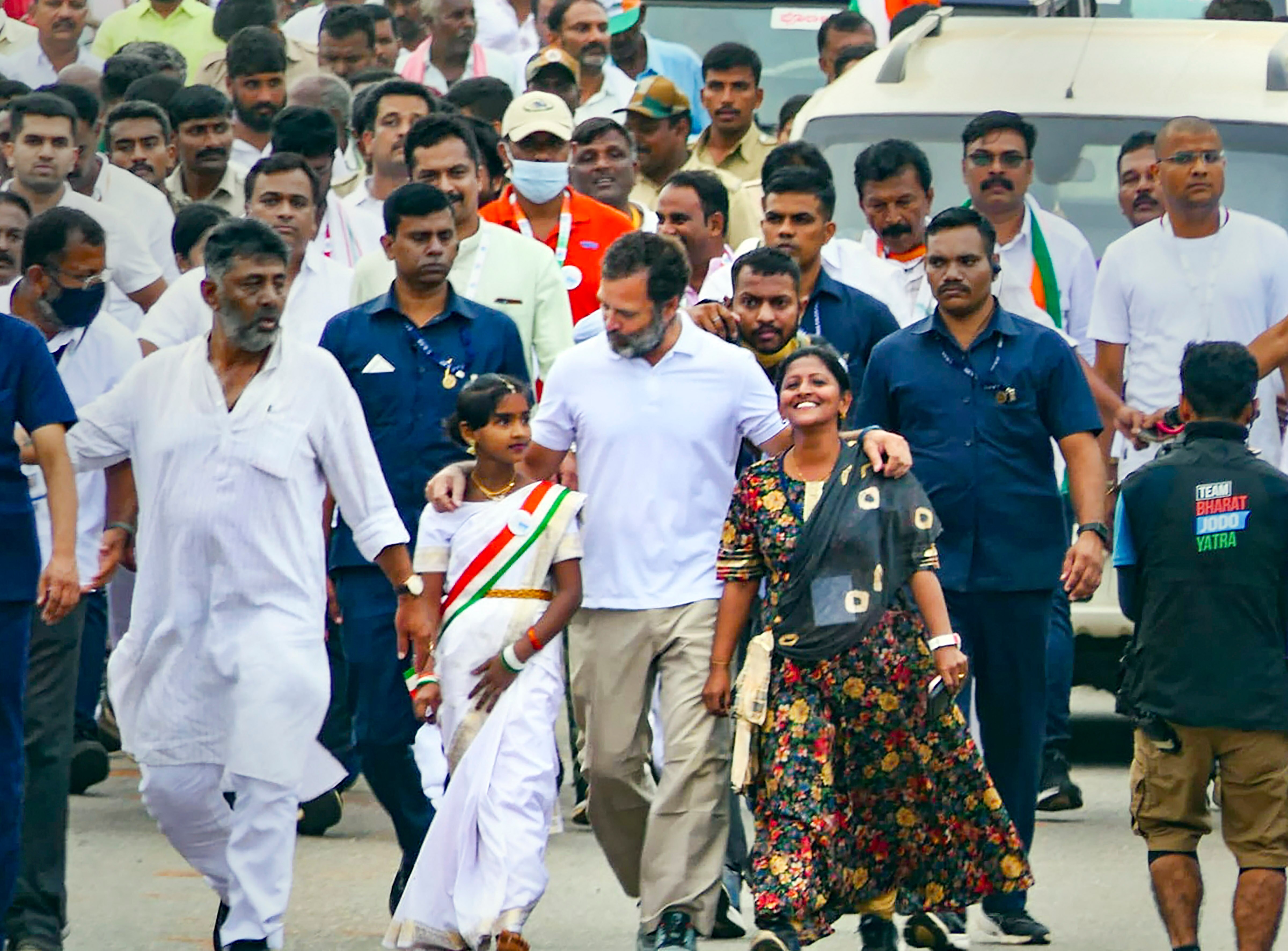 कर्नाटक के तुमकुर में भारत जोड़ो यात्रा