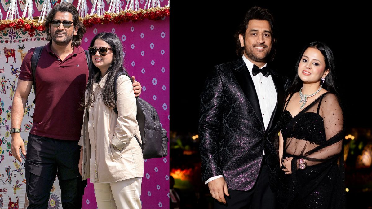 महेंद्र सिंह धोनी अपनी पत्नी साक्षी के साथ 