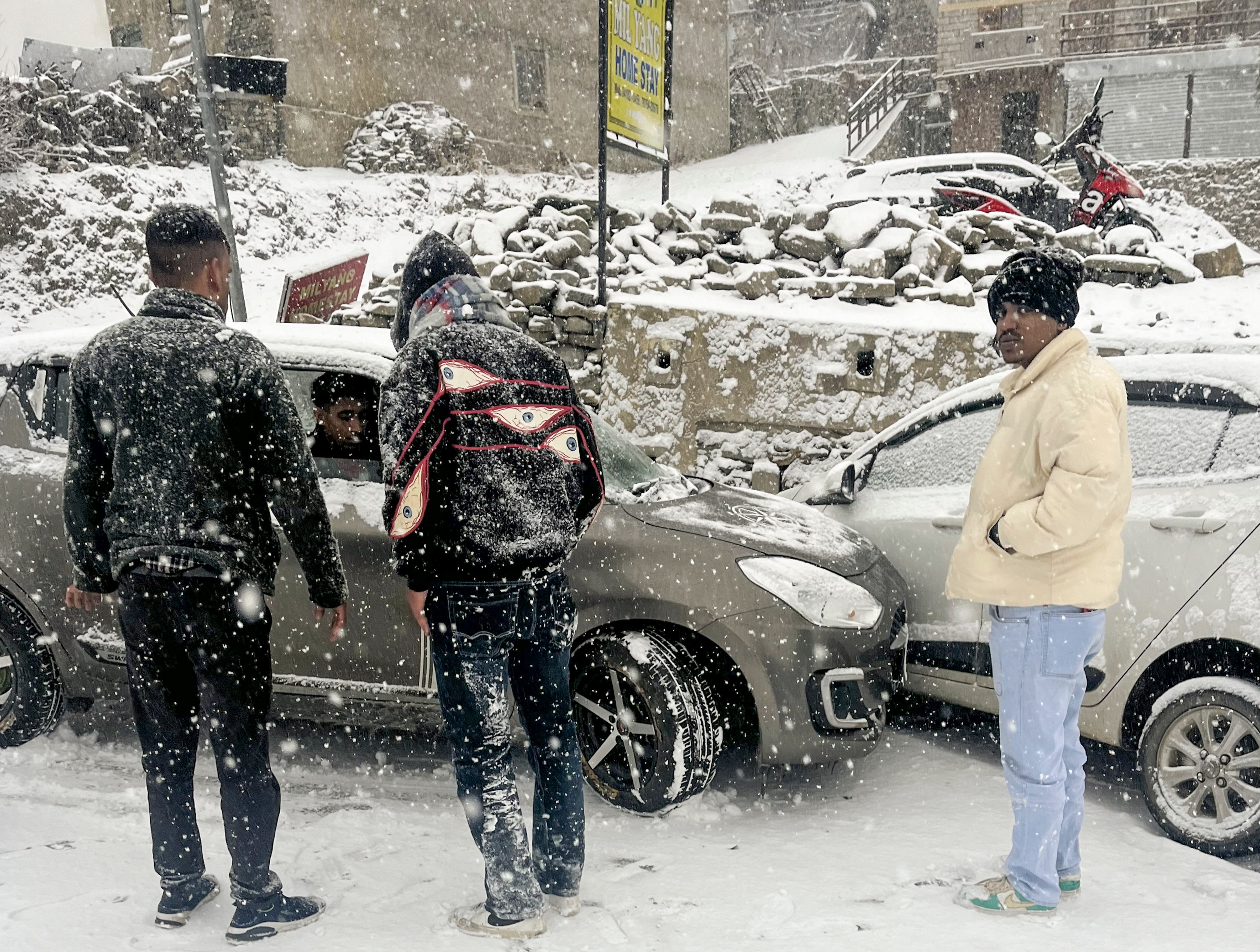 Snowfall in Lahaul Spiti (PTI Photo)