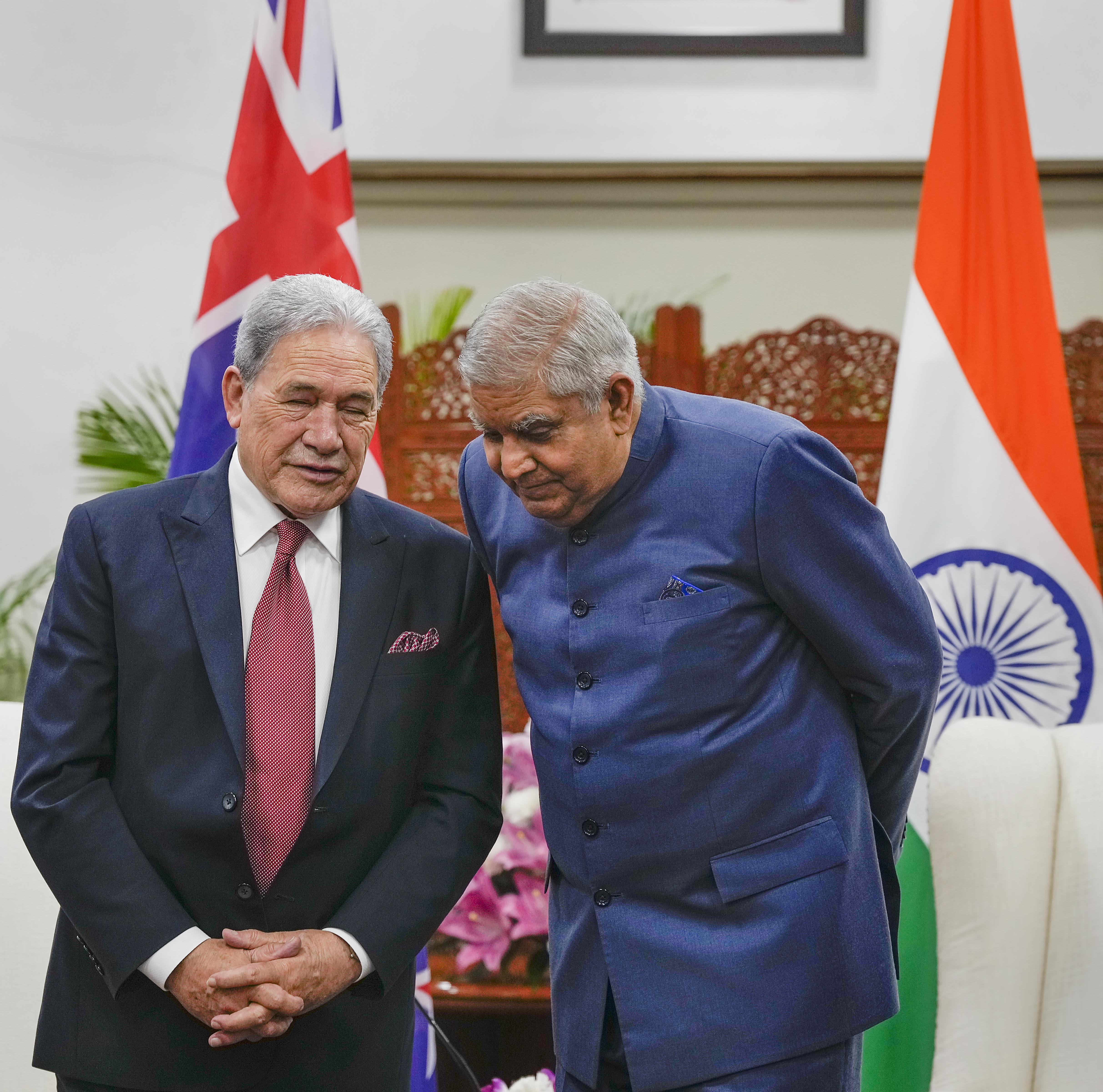 Jagdeep Dhankar and Deputy PM and Foreign Minister of New Zealand