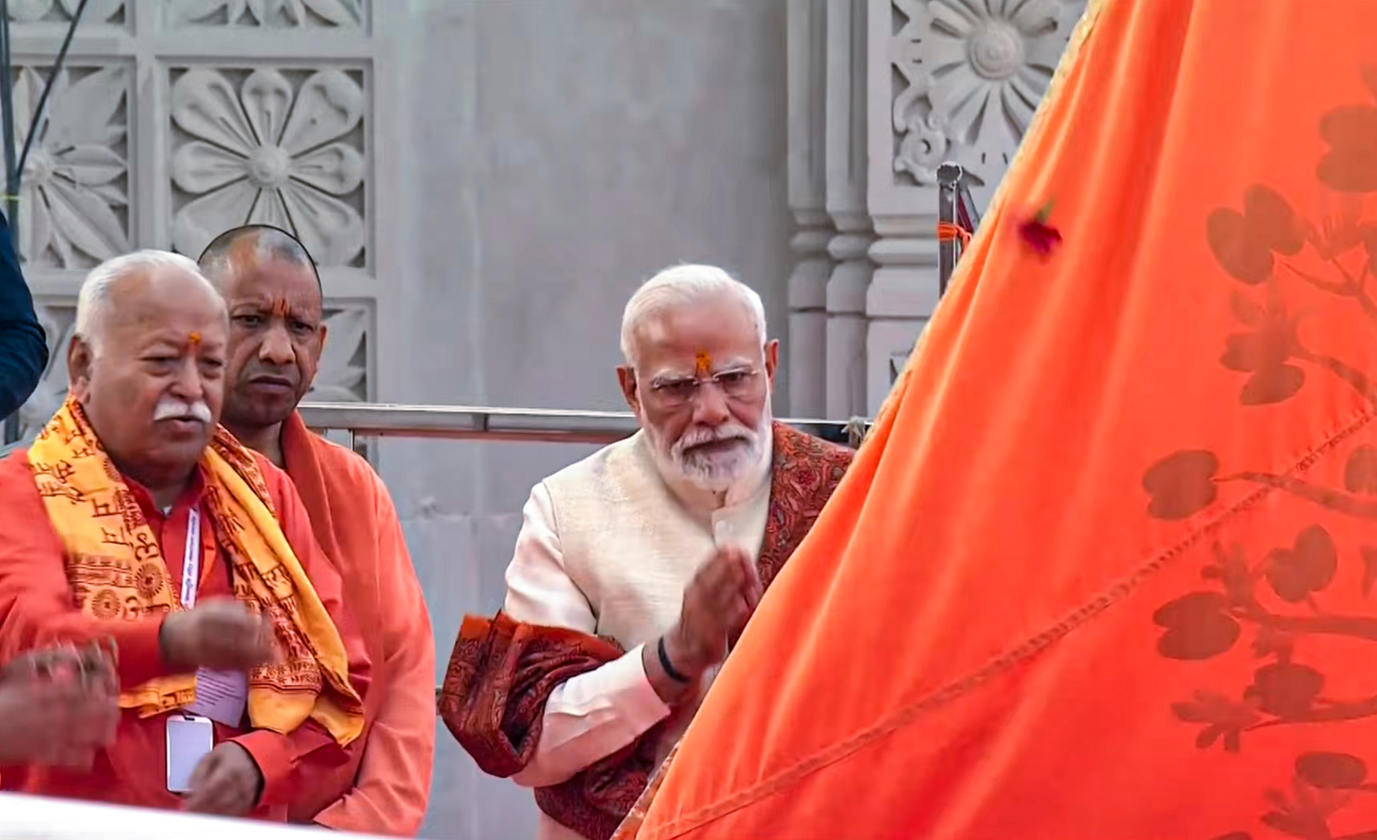 Ram Mandir Dhwaja Rohan (Photo/PTI)