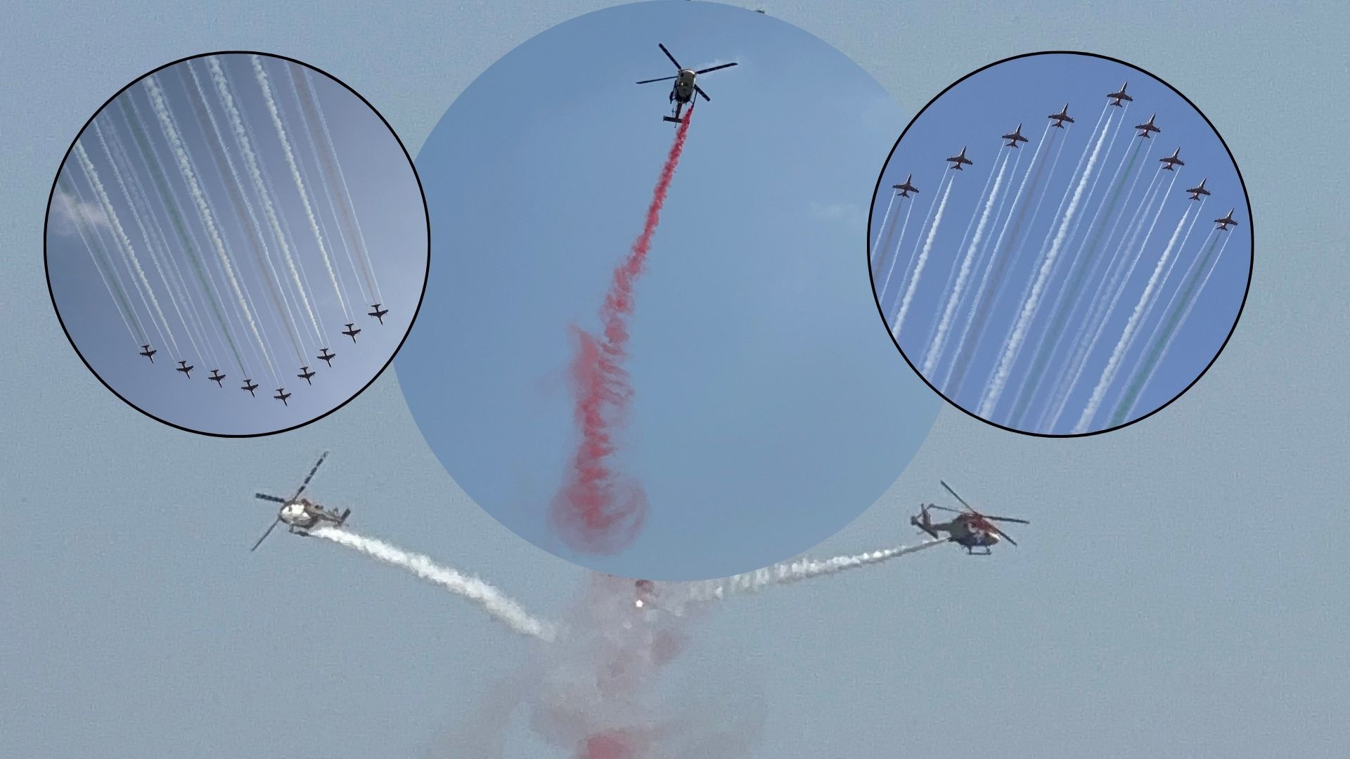 मानसागर झील और जलमहल के ऊपर वायुसेना का प्रदर्शन