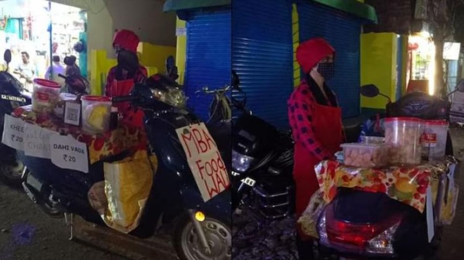 पश्चिम बंगाल के सिलीगुड़ी में स्कूटर पर स्टॉल लगाती है फेमस MBA Food Wali...परिवार  के लिए छोड़ी नौकरी - naming her shop as mba food waali this woman sets up  stall on