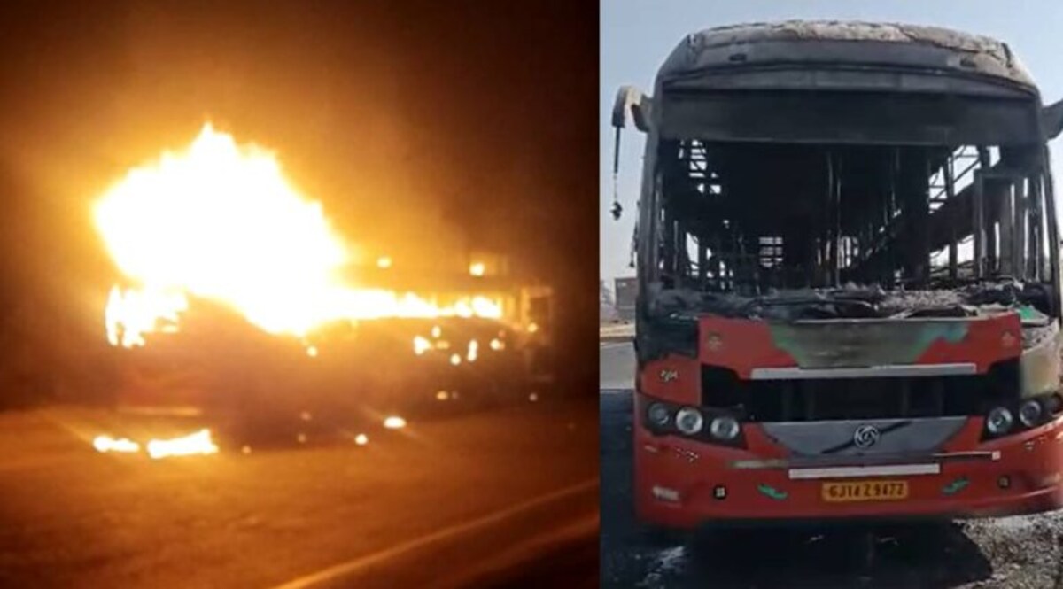 હાઈવે પર દોડતી બસમાં વિકરાળ આગ લાગી, મુસાફરો જીવ બચાવવા ભાગ્યા… gujarattak