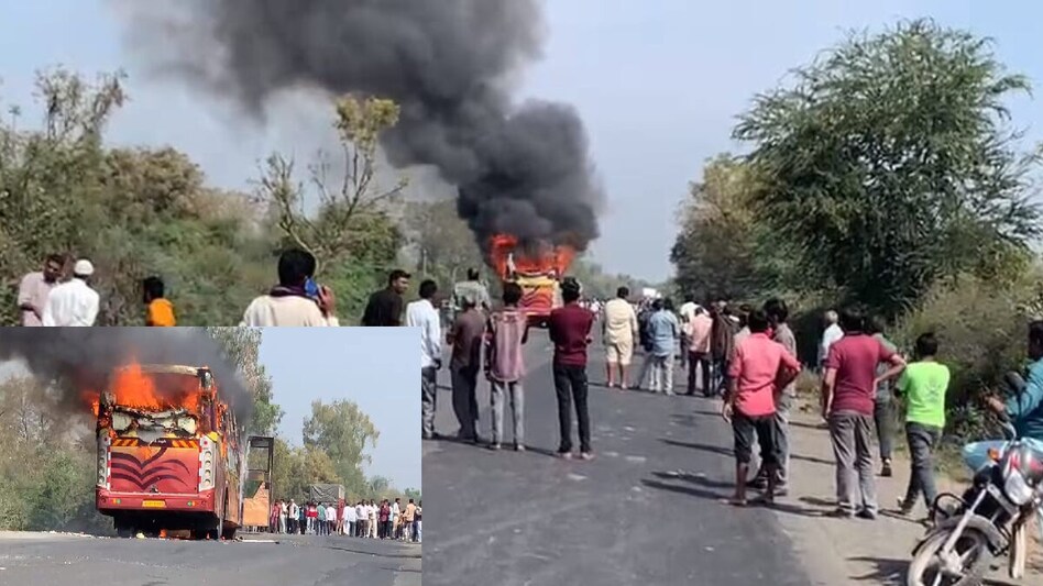 આણંદથી રાજસ્થાન જઈ રહેલી જાનૈયાની બસમાં આગ ભભૂકી ઉઠી, લોકોનો જીવ તાળવે ચોંટયા gujarattak