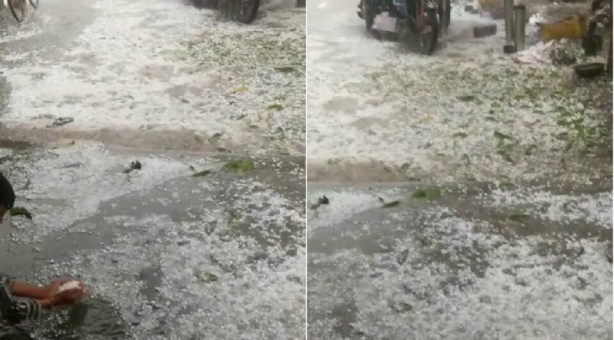 બગસરામાં ભર ઉનાળે કરા પડ્યા, રસ્તા પર કાશ્મીરની જેમ બરફના થર જામ્યા, જુઓ VIDEO gujarattak