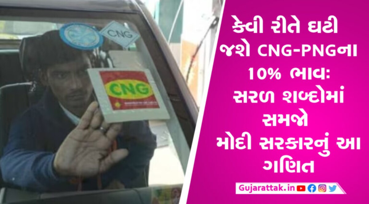 CNG-PNGના નવા ફોર્મ્યૂલામાં 10% ઘટી જશે ભાવઃ સરળ શબ્દોામં સમજો પુરી સરકારી પૉલિસી ઘરો અને વાહનોમાં વપરાતા CNG અને PNGના ભાવ ઘટી શકે છે. કેન્દ્ર સરકારે તેમની કિંમતો નક્કી કરવા માટે એક નવી ફોર્મ્યુલાને મંજૂરી આપી છે.