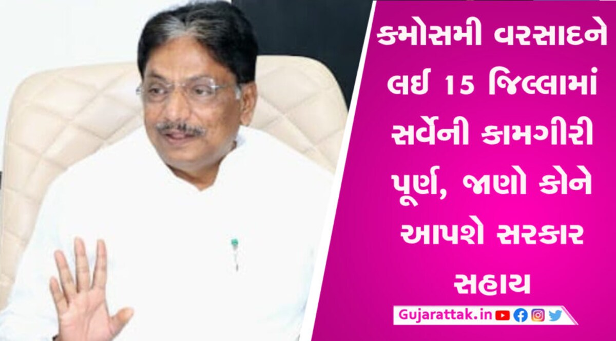 કમોસમી વરસાદને લઈ 15 જિલ્લામાં સર્વેની કામગીરી પૂર્ણ, જાણો કોને આપશે સરકાર સહાય gujarattak