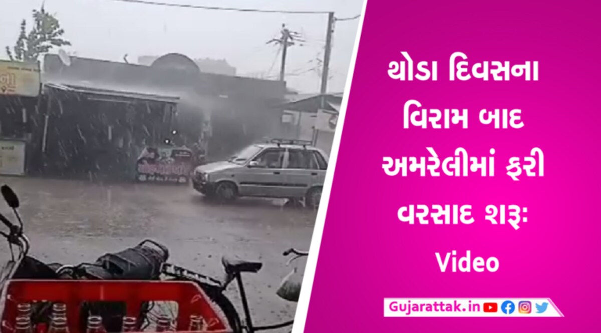 ઉનાળામાં ચોમાસા જેવો ઘાટઃ અમરેલીમાં થોડા દિવસના વિરામ પછી ફરી વરસાદ શરૂ- Video ઉનાળામાં ચોમાસા જેવો ઘાટઃ અમરેલીમાં થોડા દિવસના વિરામ પછી ફરી વરસાદ શરૂ- Video