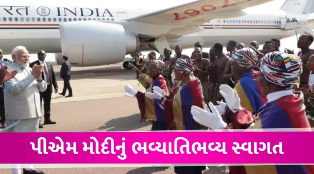 BRICS Summit: PM મોદીનું જોહાન્સબર્ગ એરપોર્ટ પર ભવ્યાતિભવ્ય હિંદુ રિવાજ અનુસાર સ્વાગત PM Modi at South africa