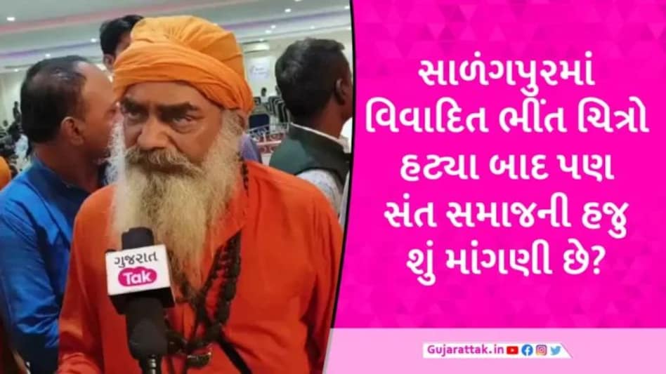 સાળંગપુરમાં વિવાદિત ભીંત ચિત્રો હટવા છતા સંત સમાજ હજુ નારાજ! લીંબડીના મહા સંમેલનમાં શું માંગ કરી? gujarattak