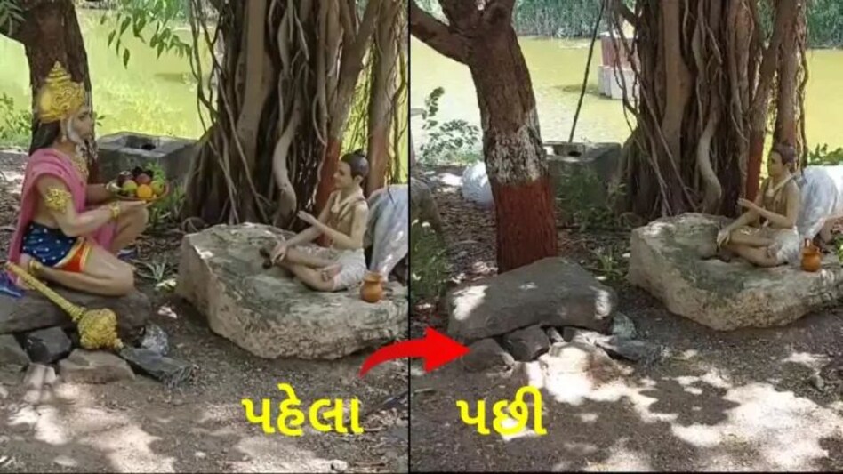 સાળંગપુર બાદ હવે કુંડળ મંદિરમાંથી પણ નિલકંઠ વર્ણીને ફળો અર્પણ કરતી હનુમાનજીની મૂર્તિ હટાવાઈ gujarattak