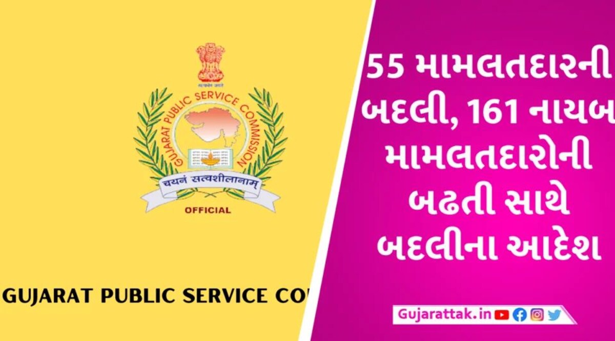 Gujarat માં મોડી રાત્રે 161 નાયબ મામલતદારોની બઢતી, 55 મામલતદારોની બદલી Mamlatdar And Dy.Mamlatdar