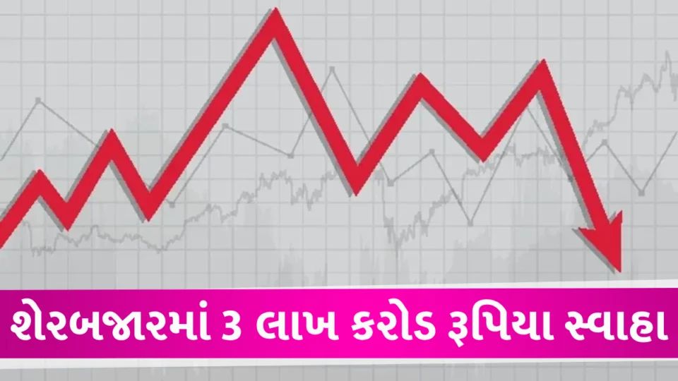 શેરબજારમાં હાહાકાર! સેંસેક્સમાં 900 અને નિફ્ટી 265 પોઇન્ટનો કડાકો, 3 લાખ કરોડ ધોવાયા Stock Market Crash