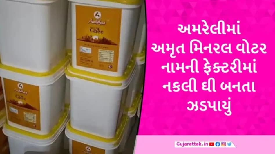 અમૃતના નામે ઝેર! અમરેલીમાંથી પાણીના પ્લાન્ટમાં ચાલતી નકલી ઘી બનાવવાની ફેક્ટરી ઝડપાઈ gujarattak