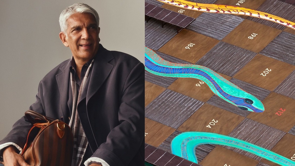Indian architect Bijoy Jain turned the Louis Vuitton S/S 2026 runway into a game of snakes and ladders