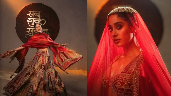 Janhvi Kapoor serves the ultimate bridal inspiration in glorious red and gold