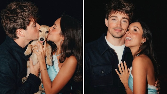 From a sports-centric hard launch to their dog playing cupid, Charles Leclerc and Alexandra Saint‑Mleux's relationship timeline