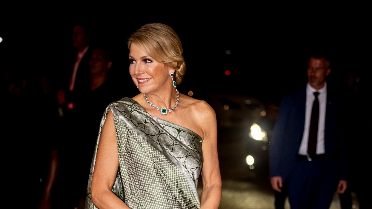 Queen Máxima’s green saree in Suriname made a jewel-studded cultural statement