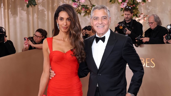 Amal and George Clooney are a picture of red carpet elegance at the Golden Globes 2026