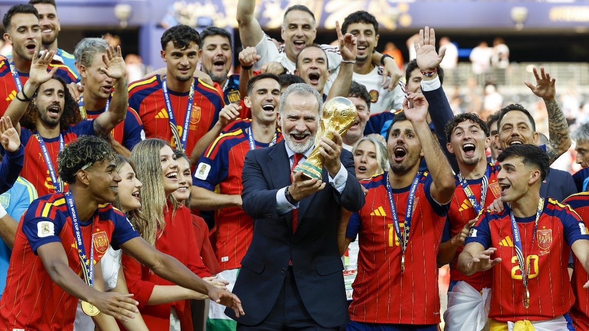 King Felipe, Queen Letizia and Princess Leonor celebrate Spain's historic FIFA World Cup 2026 win