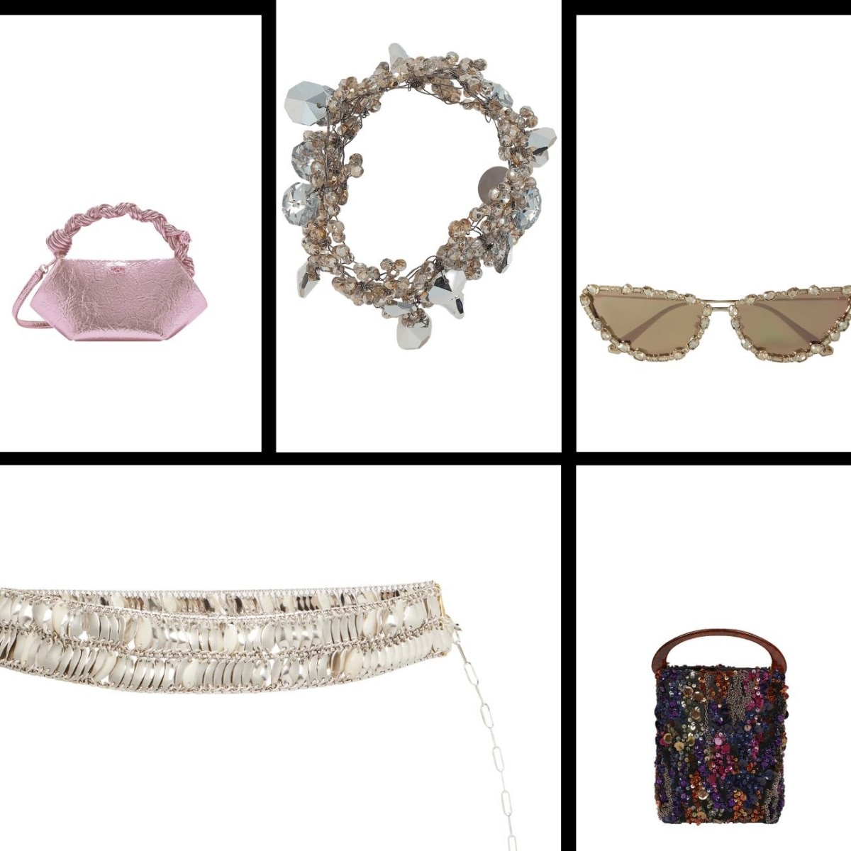 Statement evening accessories with sequins, shimmer, and shine