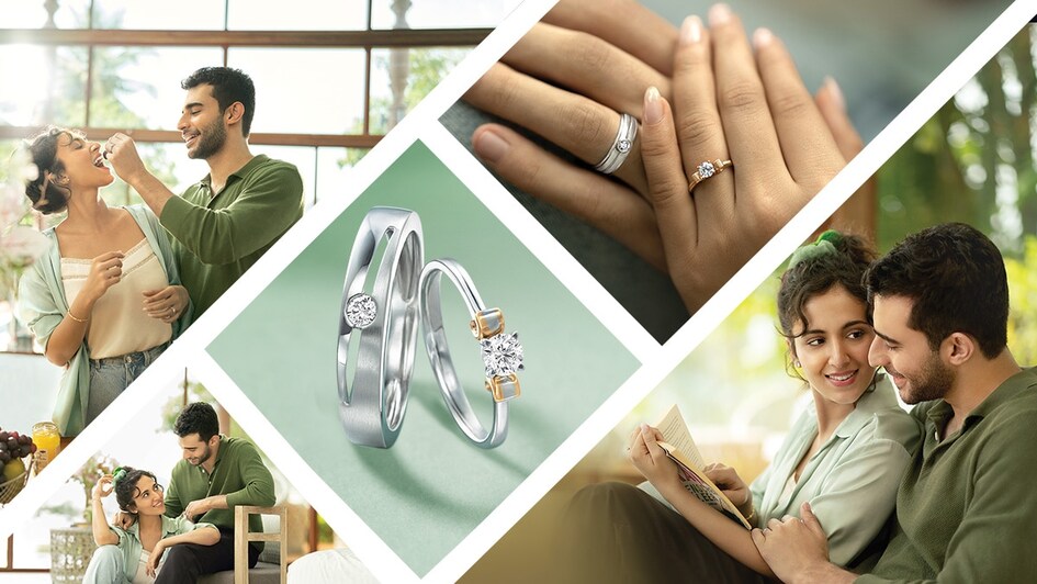 Couple engagement sales rings tanishq