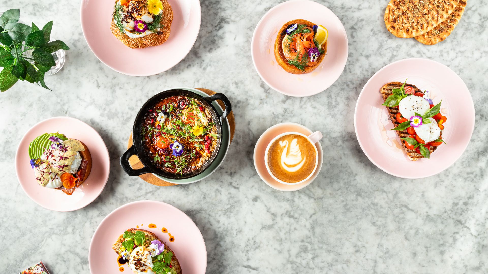 Food dishes on table 