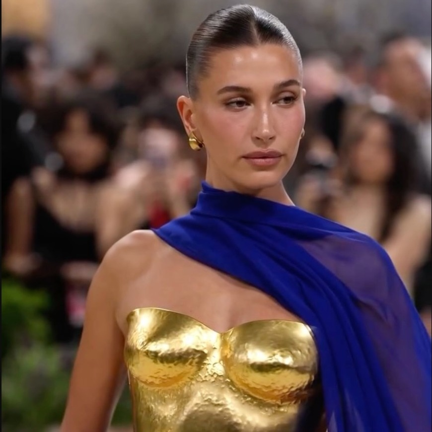 Hailey Bieber channels archival glamour in custom Saint Laurent at Met Gala 2026
