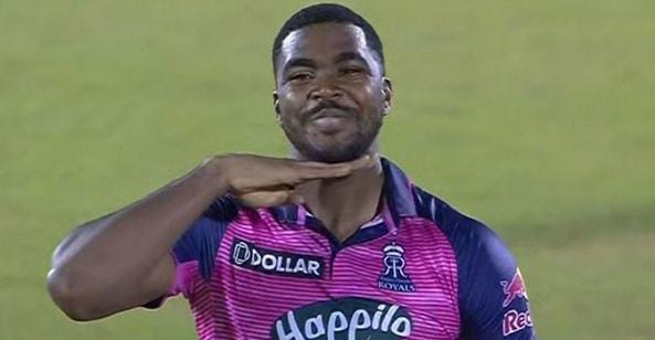 Obed McCoy (KKR VS RR )/ ANI Obed McCoy (KKR VS RR )/ ANI