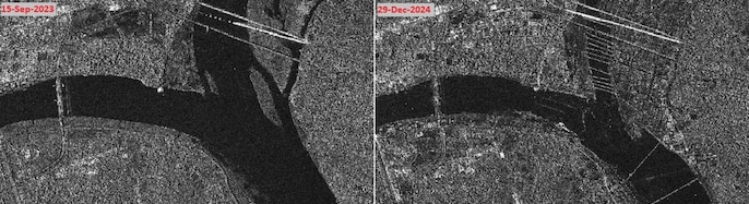 ISRO द्वारा साझा की गई तस्वीर में महाकुंभ स्थल पर बनाए गए विशाल बुनियादी ढांचे को दिखाया गया है ISRO द्वारा साझा की गई तस्वीर में महाकुंभ स्थल पर बनाए गए विशाल बुनियादी ढांचे को दिखाया गया है