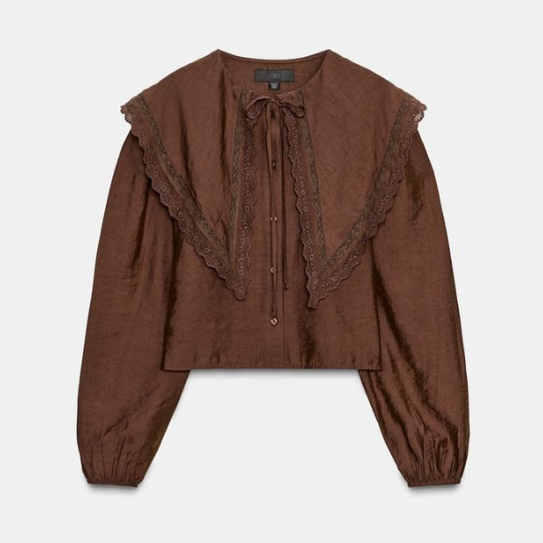 Zara Flowing Shirt with Peter Pan Collar, ₹3,550