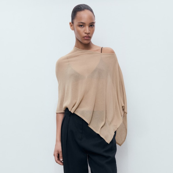 Mango Asymmetrical Knitted Cape, ₹3,000
