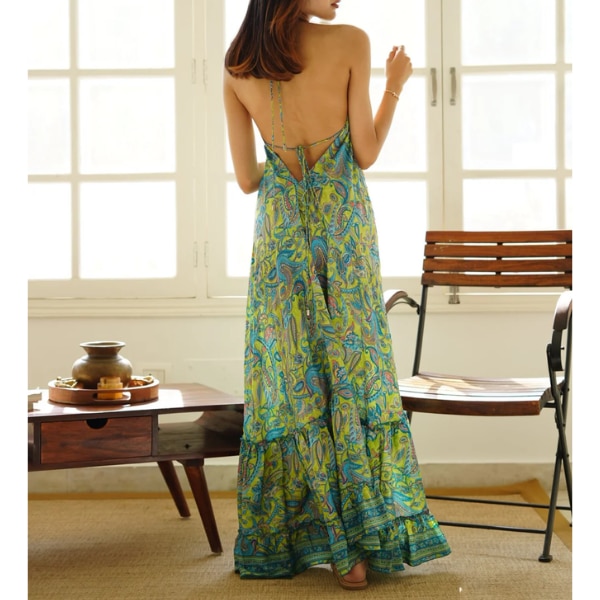 The Pink Teinte Printed Backless Maxi Dress, ₹3,499